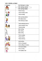 English Worksheet: what are they doing?