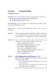 English Worksheet: Giving Directions