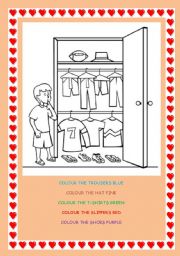 English Worksheet: Clothes and colours