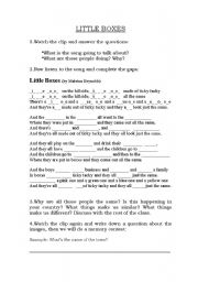 English Worksheet: Little Boxes by Malvina Reynolds