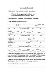English Worksheet: Little Boxes by Malvina Reynolds