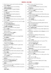 English Worksheet: Rephrasing verb + to-infinitive / -ing