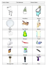 English Worksheet: the bathroom