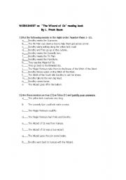 English worksheet: The Wizard of Oz