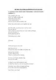 English Worksheet: We are the World Song