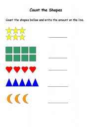 English worksheet: Count the shapes!