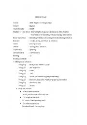 English Worksheet: Lesspn Plan