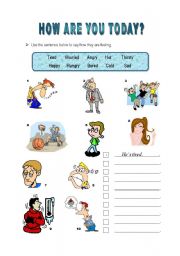 English Worksheet: How are you today?