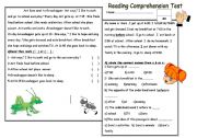 English Worksheet: reading exam