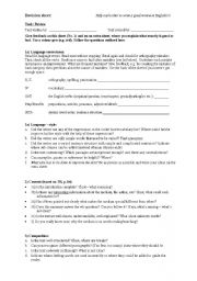 English worksheet: revision sheet review