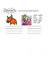 English worksheet: Describing Pictures