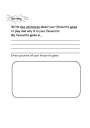 English worksheet: My Favourite Game