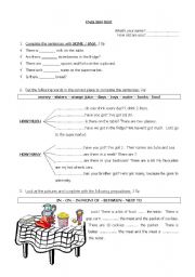 English Worksheet: Countable and Uncountable nouns