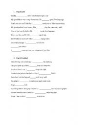 English worksheet: can/could