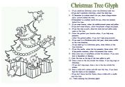 English Worksheet: Christmas Glyph