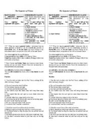 English Worksheet: the sequence of tenses