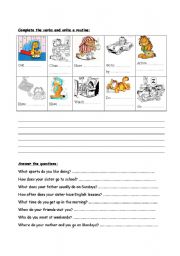 English Worksheet: present simple - routine