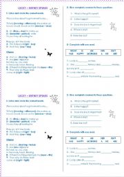 English Worksheet: Song: Lucky by Britney Spears - Different activities