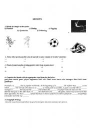 English worksheet: Sports