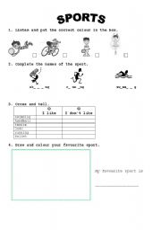 English worksheet: sports 