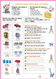 English Worksheet: Identifying types and features