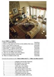 English Worksheet: living room