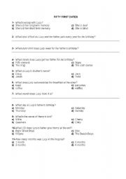 English worksheet: Fifty First Dates