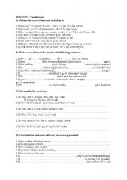 English worksheet: if type 1