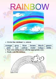 English Worksheet: Rainbows color