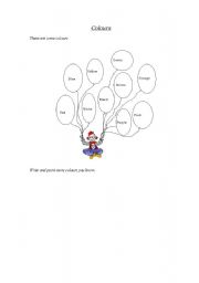 English Worksheet: Painting some Colours