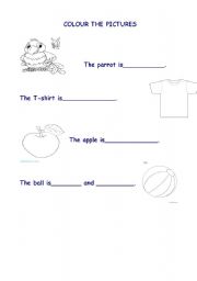 English worksheet: COLOUR THE PICTURES
