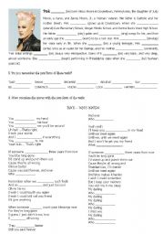 English Worksheet: P!nk Who Knew  - Music to Practice Simple Past