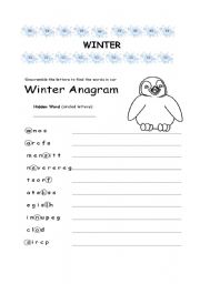 English worksheet: winter