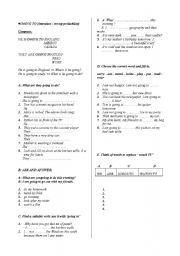 English Worksheet: going to future tense