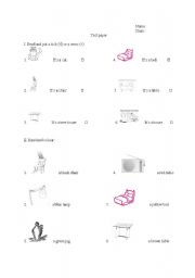 English Worksheet: Rooms and objects in a room