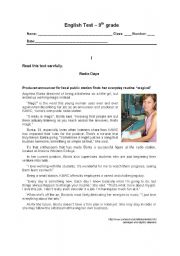 English Worksheet: English Test - 9th grade - The Media 