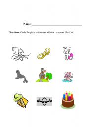 English worksheet: cr consonant blend worksheet