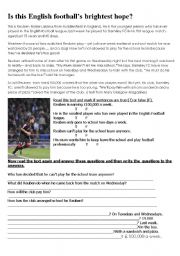 English Worksheet: IS THIS ENGLISH FOOTBALLS BRIGHTEST HOPE?