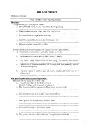 English Worksheet: Past perfect