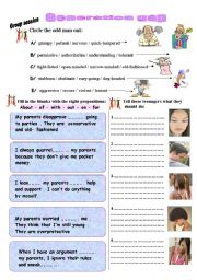 English Worksheet: generation gap