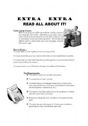English worksheet: Create a Class Newspaper About Credit!