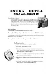 English Worksheet: Create a Class Newspaper About Credit!