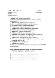 English worksheet: voc