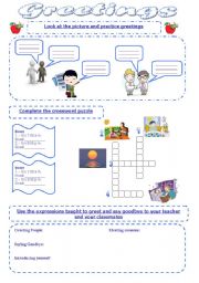 English Worksheet: GREETINGS