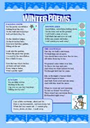 English Worksheet: Winter Poems