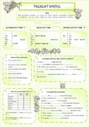 English Worksheet: Present simple