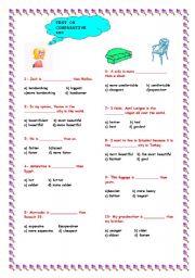 English Worksheet: test on comparative and superlative forms of adjectives
