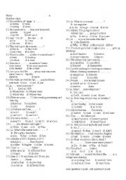 English Worksheet: a test