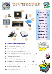 English Worksheet: Computer vocabulary