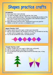 English worksheet: Shapes practice crafts